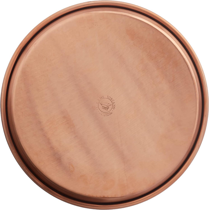 Vigor Blinky 94080-38 flache runde Pfanne aus verzinntem Kupfer, Randhöhe 3 cm, Durchmesser 38 cm