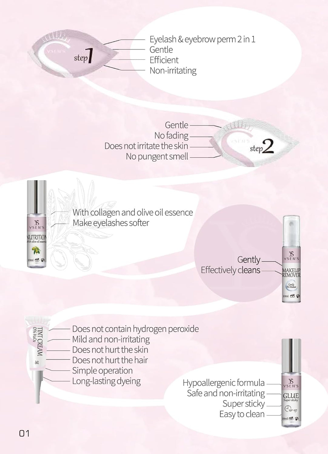 Ysen's wimpernlifting set, Brauenlaminierung und Tönungsset (Schwarz), Augenbrauen Lifting Set, Prof