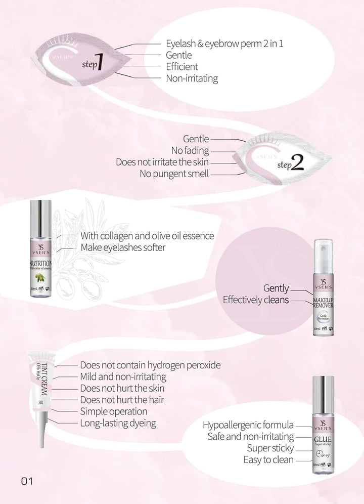 Ysen's wimpernlifting set, Brauenlaminierung und Tönungsset (Schwarz), Augenbrauen Lifting Set, Prof