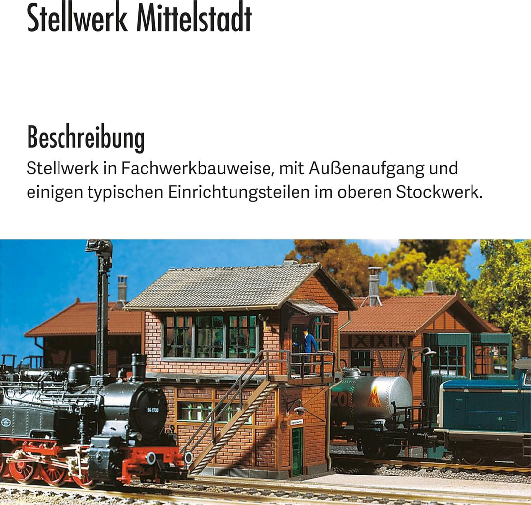 FALLER Stellwerk Mittelstadt Modellbausatz mit 364 Einzelteilen 83 x 62 x 101 mm I Modelleisenbahn Z