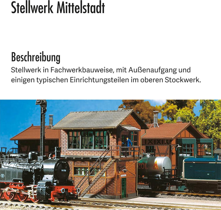 FALLER Stellwerk Mittelstadt Modellbausatz mit 364 Einzelteilen 83 x 62 x 101 mm I Modelleisenbahn Z