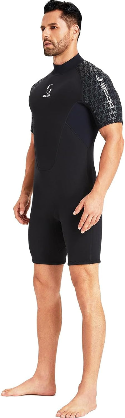 Neoprenanzug Damen Rückenreissverschluss Kurzer Neoprenanzug Herren 3mm Neopren Kurzarm Neoprenanzug