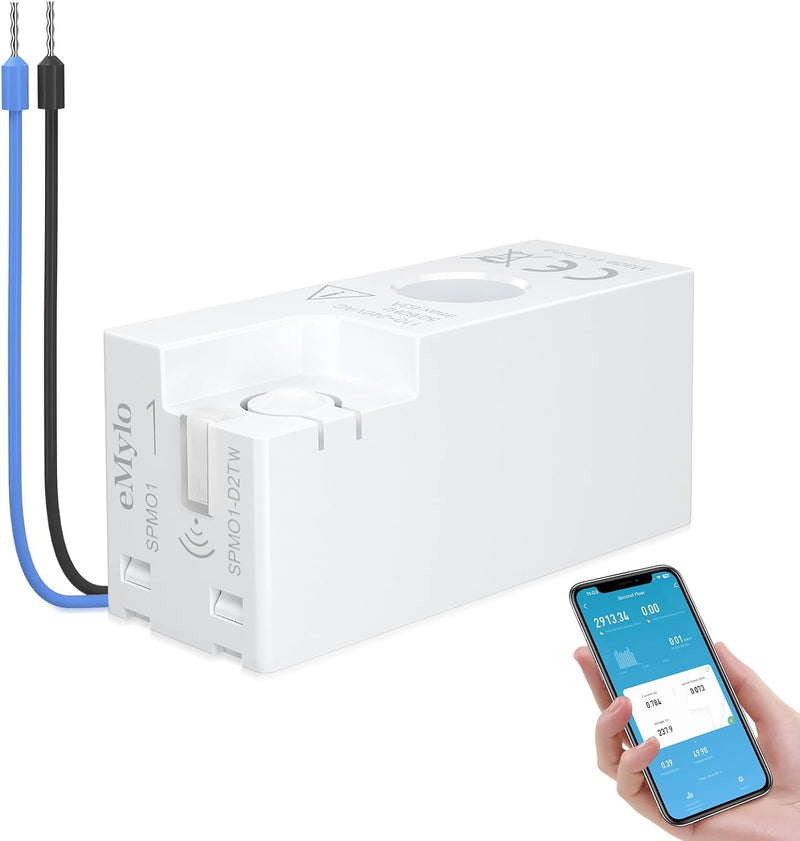 eMylo Smart Wifi Energiemessgerät Mini-Stromverbrauchsmessgerät 99% hohe Genauigkeit 1 Phasen Echtze