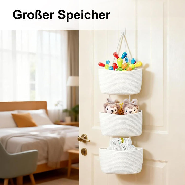 DYOUen Vielseitiger Hänge-Organizer aus gewebtem Baumwollseil für Bad, Kinderzimmer und Schlafzimmer