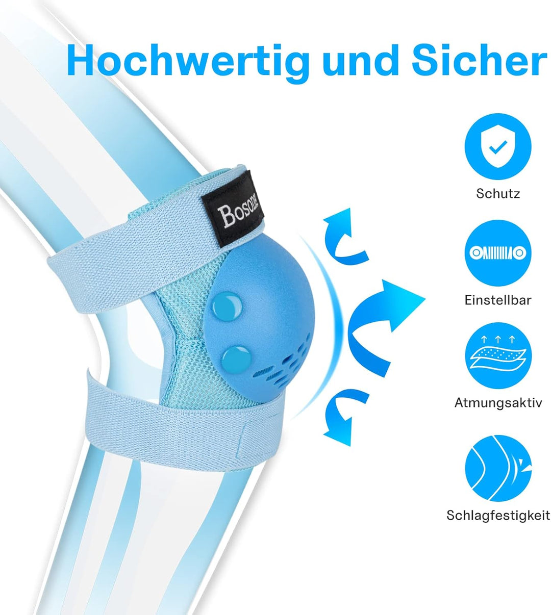BOSONER Knieschoner Kinder Schoner Inliner Protektoren 6er Set Schützer Inliner Inline Skates Knie U