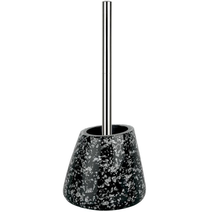 Spirella "Etna WC Bürste Toilettenbürste in Steinoptik aus Polyresin 17x13x19cm Glitzer Schwarz, Gli
