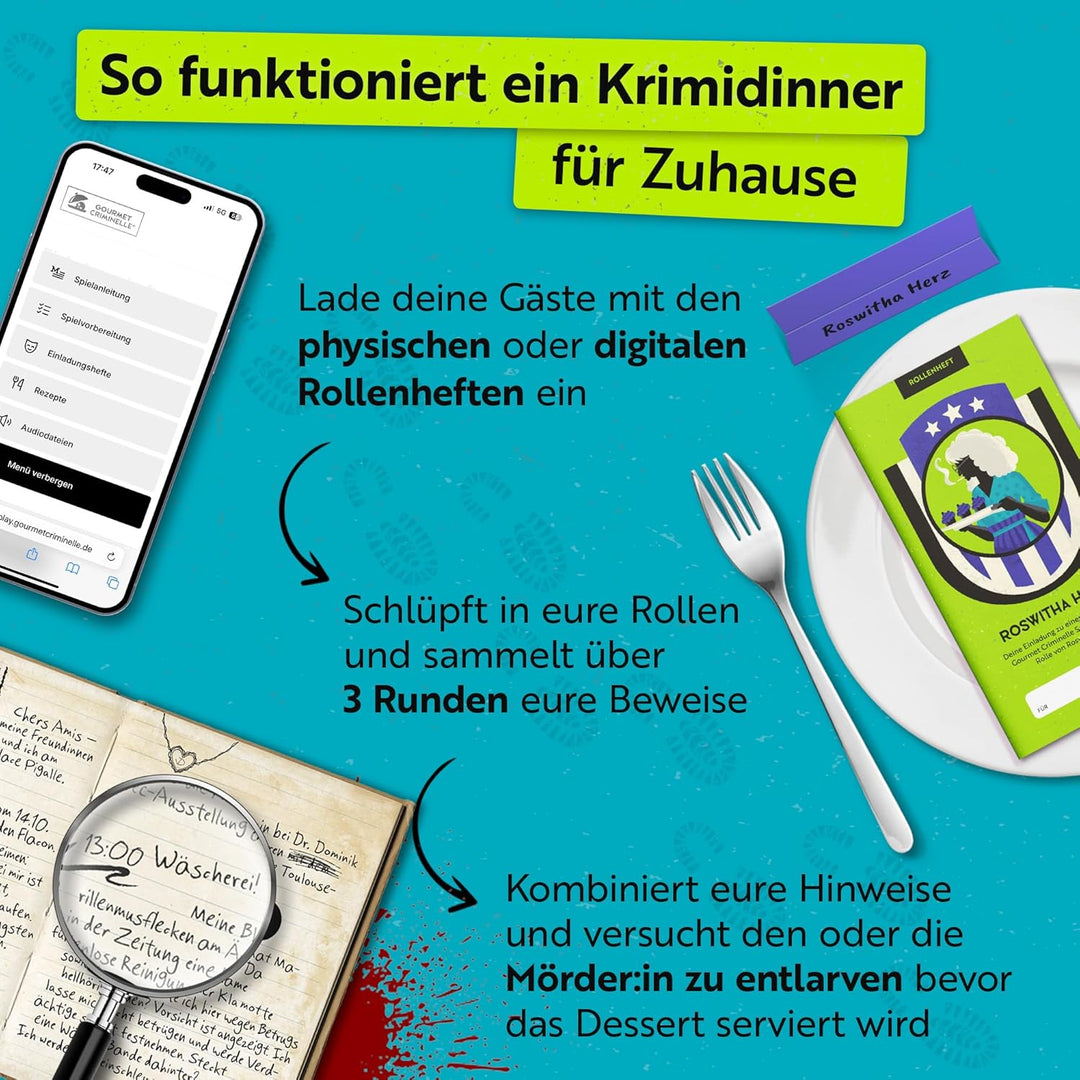 Gourmet Criminelle® Krimidinner für zuhause I 4-6 Personen I Mysteriöser Mordfall Fatales Fussballfi