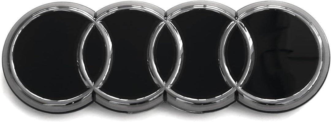 Audi 89A071801 Ringe Zeichen Kühlergrill Black Edition Emblem Blackline Logo, schwarz