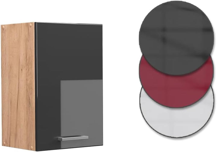 Vicco Hängeschrank R-Line, Anthrazit Hochglanz/Goldkraft Eiche, 40 cm Anthrazit Hochglanz Hängeschra