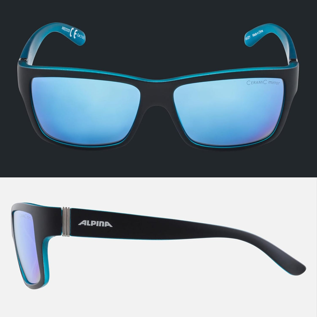 ALPINA KACEY - Verspiegelte und Bruchsichere Sonnenbrille Mit 100% UV-Schutz Für Erwachsene Black Ma