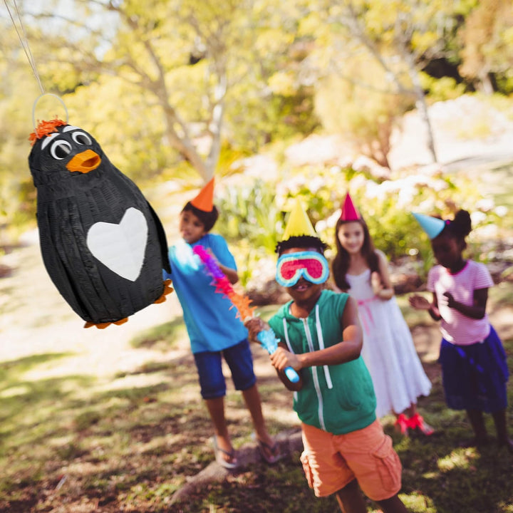 2 x Pinata Pinguin, zum Aufhängen, Kinder &amp; Erwachsene, Geburtstag, Piñata zum Befüllen, HxBxT 42 x