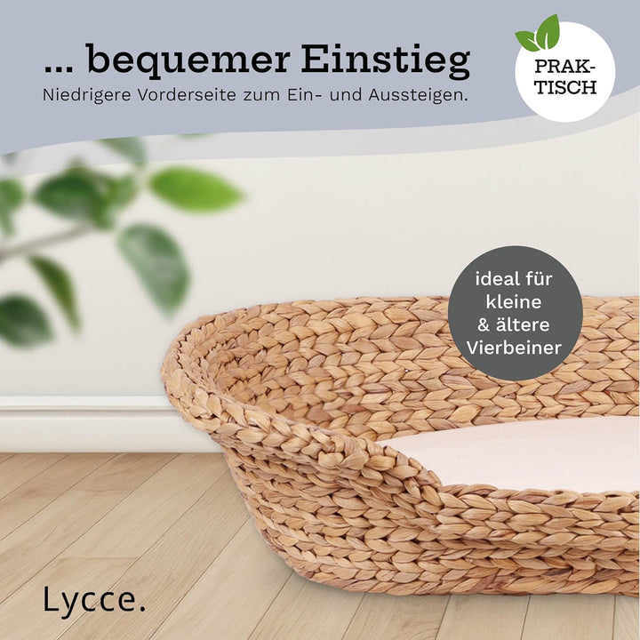 Katzenbett Hundebett für kleine Hunde | Kissen waschbar bei 30° | ovale Form mit hohem Rand | Wasser