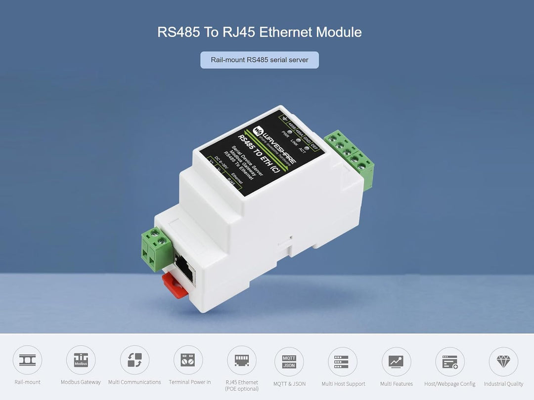RS485 zu RJ45 Ethernet Konverter Modul, Industrieller RS485 Serieller Server, TCP/IP zu Seriell Modu
