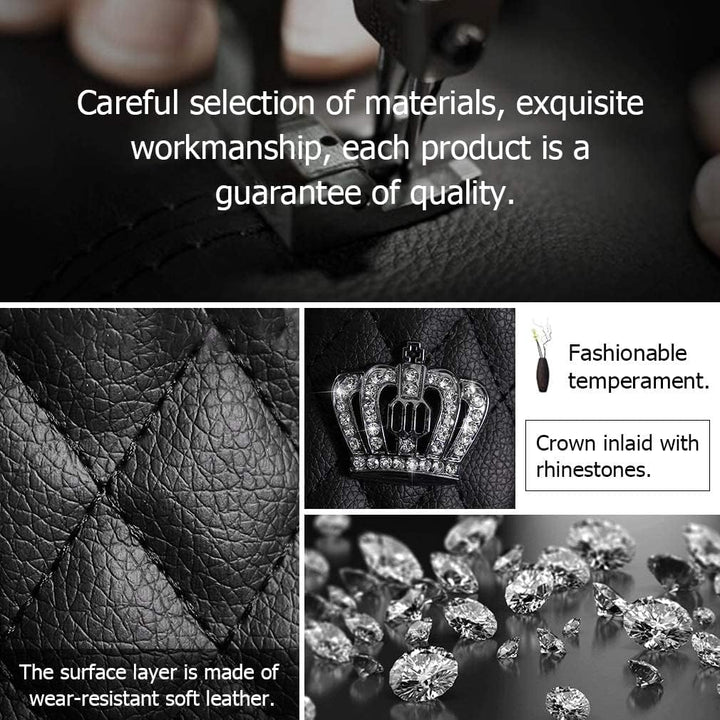 coofig Lenkradbezug Glitzer Universal Lenkradhülle Leder Universal 38cm/15 Inch Strass Lenkrad Bezug