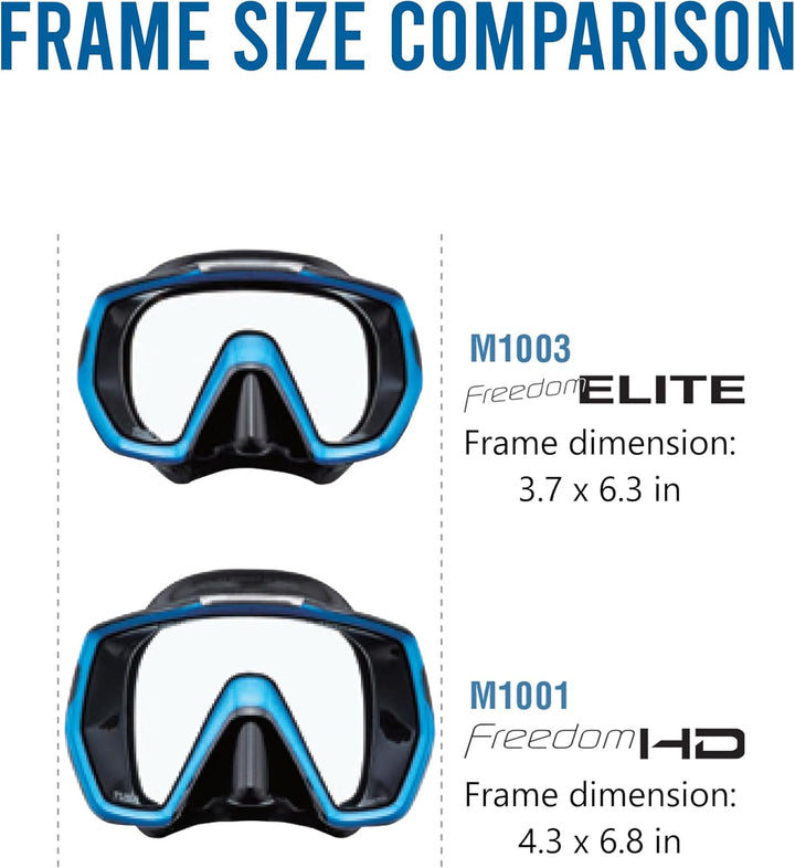 Tusa Freedom Elite - tauchmaske schnorchelmaske erwachsene profi M-1003 - schwarz silikon transparen