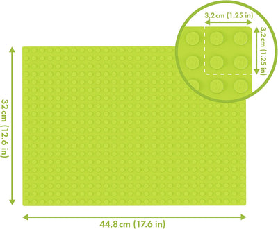 Hubelino mega (585-teilig), 420633 & Hubelino GmbH 420312 (20x28 Noppen) Grundplatte, Grün Bundle mi