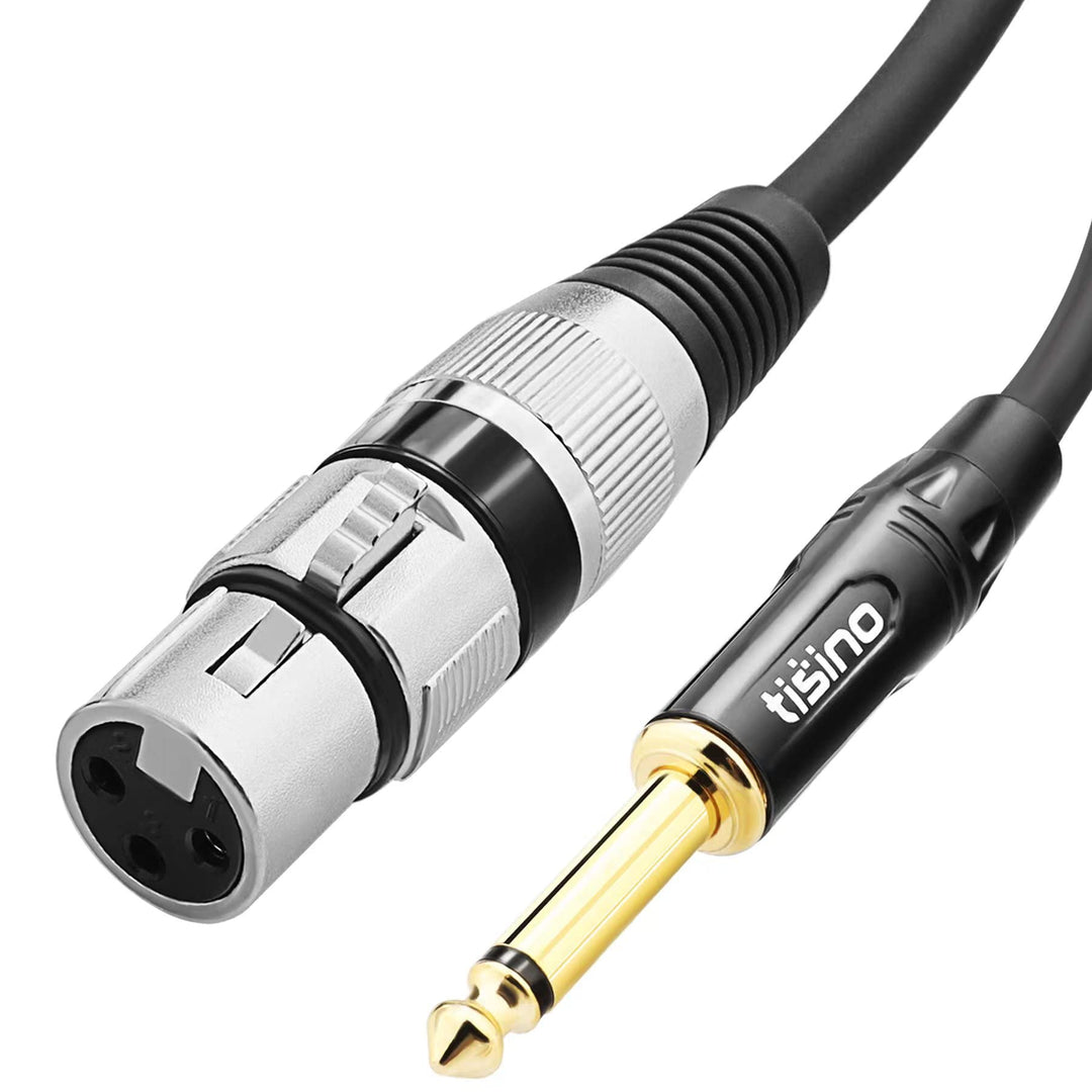 Tisino Female XLR auf 6,35 mm TS Mono Jack Unsymmetrisches Mikrofonkabel Mikrofonkabel für dynamisch