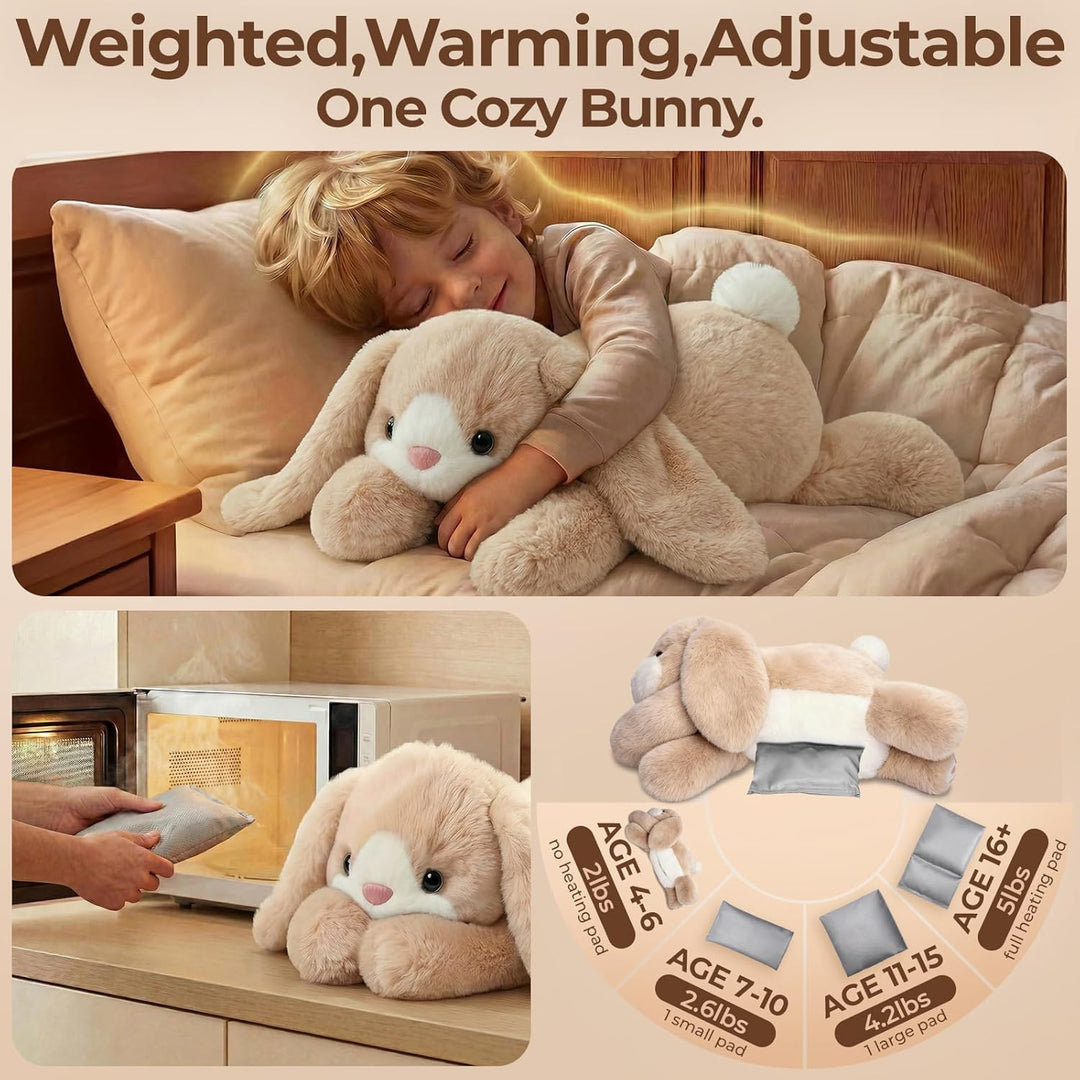 Mewaii 2,3 kg Hase Kuscheltier, Gewichtskuscheltiere für Erwachsene Kids | Erwärmbar Kühlbar, Gewich