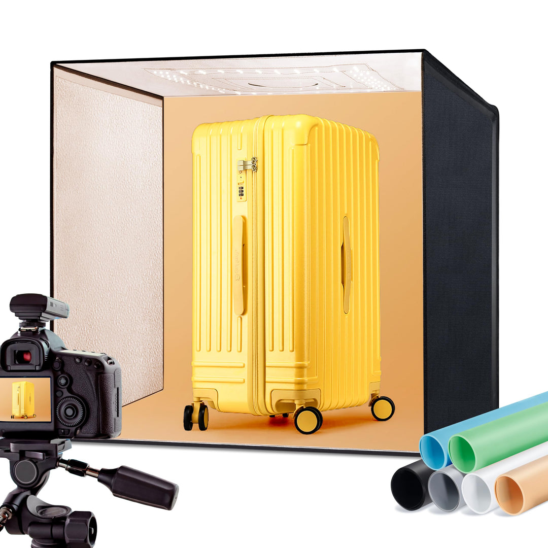 RALENO® Fotostudio Set 63 x 57 x 57 cm professionelle superhelle Fotobox mit 65 W / 5500 K / 92 CRI