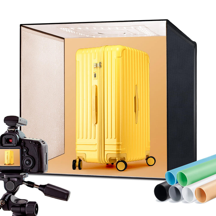 RALENO® Fotostudio Set 63 x 57 x 57 cm professionelle superhelle Fotobox mit 65 W / 5500 K / 92 CRI