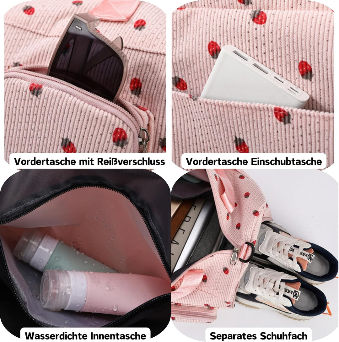 Sporttasche Kinder Mädchen Reisetasche Jungen Damen mit Schuhfach Reisetaschen Weekender Travel Bag