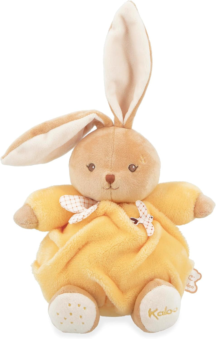 KALOO - Schmusetuch Hase Gelb 17cm - Ultraweiches und Flauschiges Plüschtier für Babys - Zarter Begl