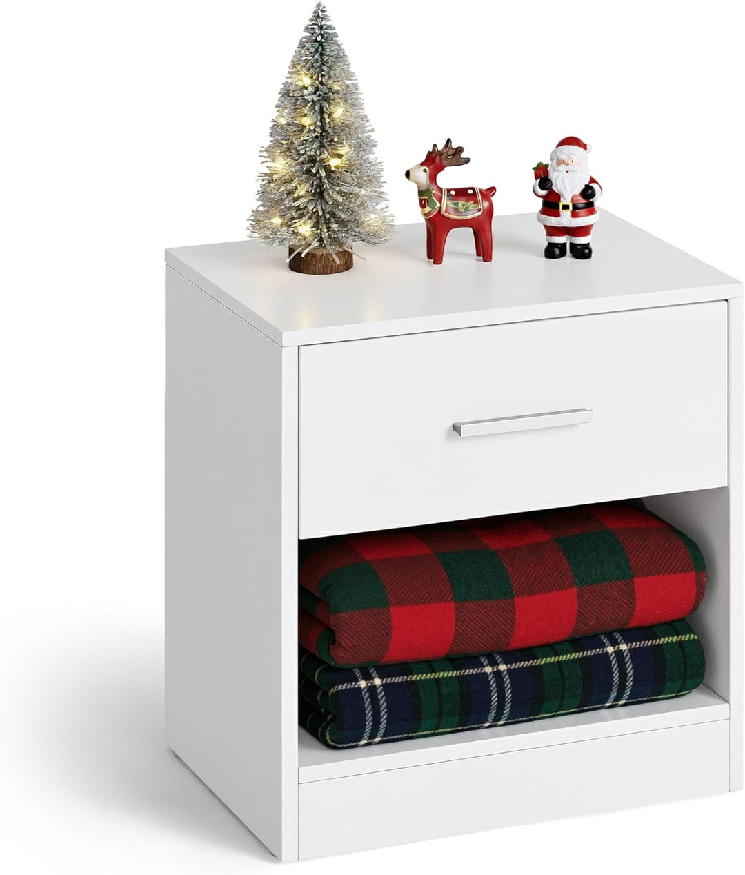 VASAGLE Nachttisch, Beistelltisch, mit Schublade, Griff, offenes Fach, Couchtisch, für Schlafzimmer,