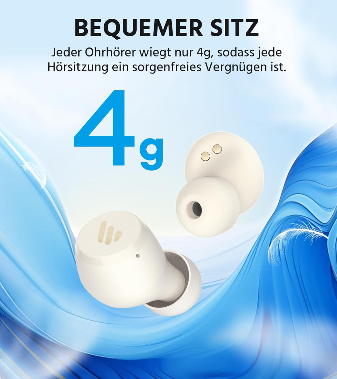 Edifier X3 Lite True Wireless Earbuds, KI-Anrufgeräuschunterdrückung, Bluetooth 5.3, IP55, Touch-Ste