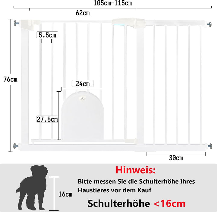 YRHome Türschutzgitter ohne Bohren Treppengitter Treppenschutzgitter für Kinder Baby Türgitter mit S