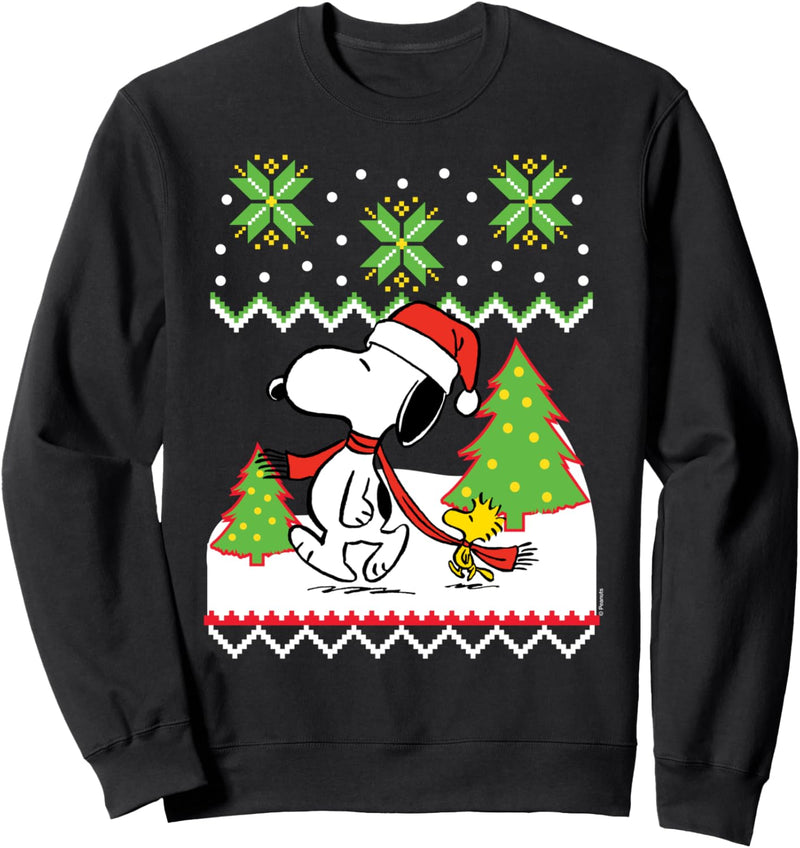 Peanuts Santa Snow Snoopy und Woodstock Sweatshirt