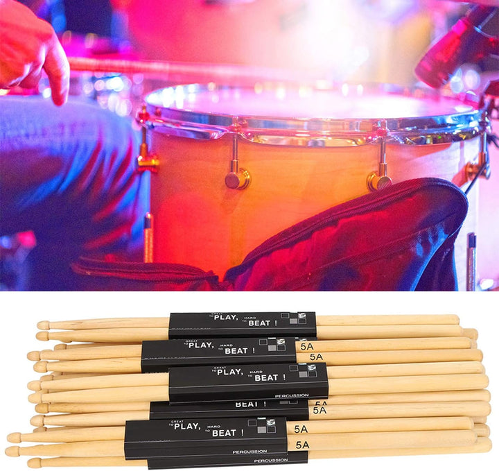 12 Paar Drumsticks, 5A Maple Wood Drumsticks Handheld Protable Drumsticks mit Mässiger Dicke und Gut