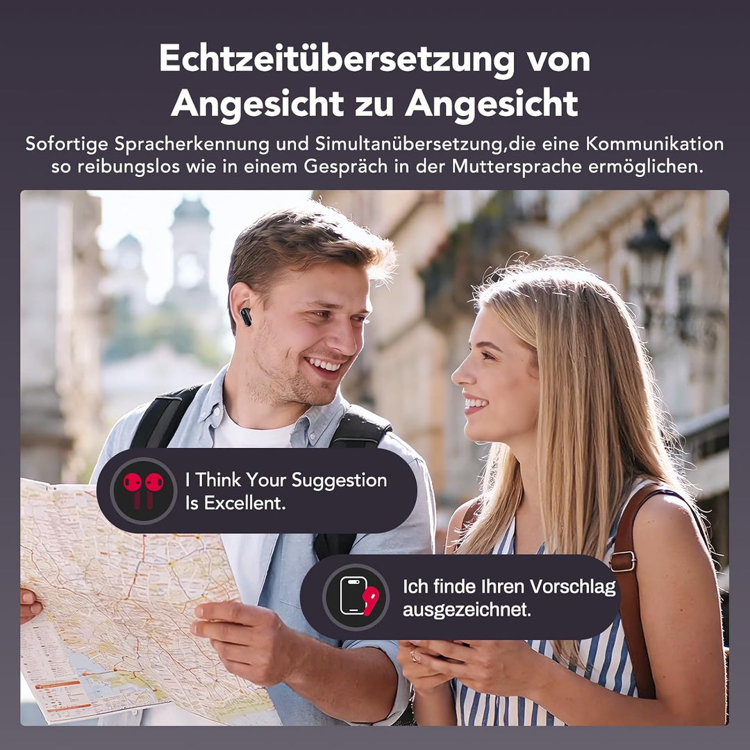 NE68 AI übersetzer kopfhörer, kopfhörer übersetzer echtzeit, 3-in-1 Bluetooth 6.0 übersetzungskopfhö