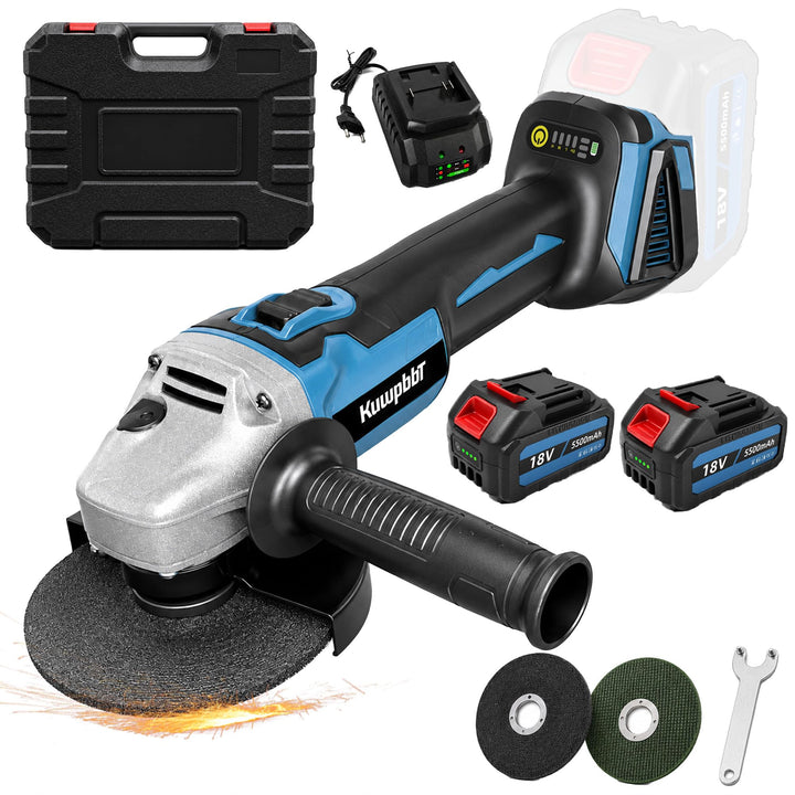 Akku Winkelschleifer Kabellos,Kompatibel mit Makita Akku 18V, Ersatz DGA504Z,Neues Upgrade mit 2× 5.