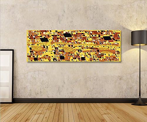 islandburner Bild Bilder auf Leinwand Klimt Style Panorama XXL Poster Leinwandbild Wandbild Dekoarti