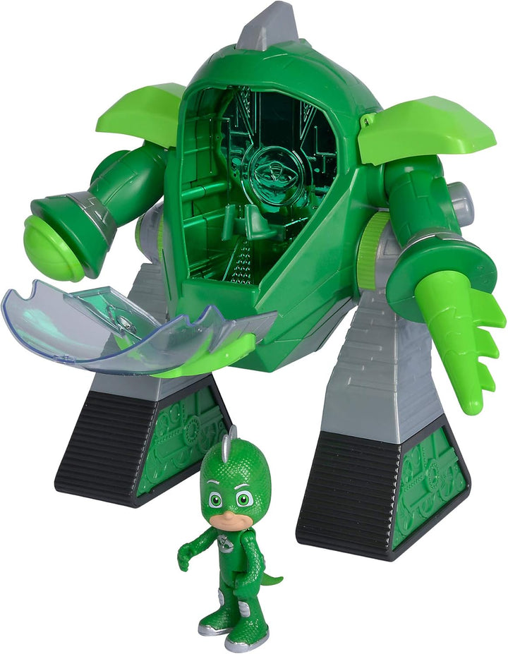 Simba 109402464 PJ Masks Turbo Roboter Gecko, mit Licht, mit Kanone, 23cm, PJ Masks Turbo Roboter Ge