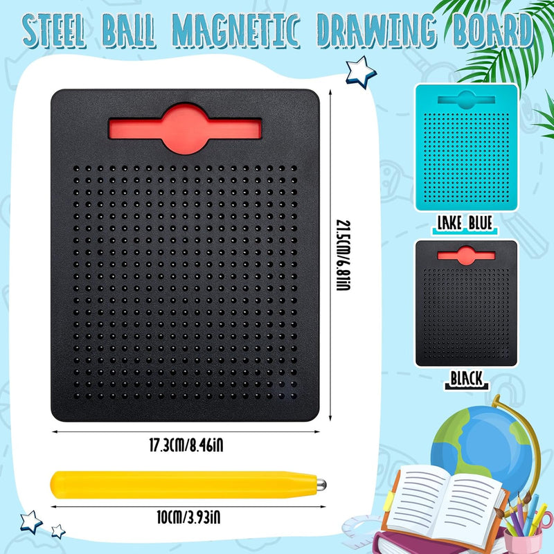 Faccito 2 Stück Kleine Magnetische Zeichenbretter Magnet Stahlkugel Zeichenbrett mit Stift Magnetisc