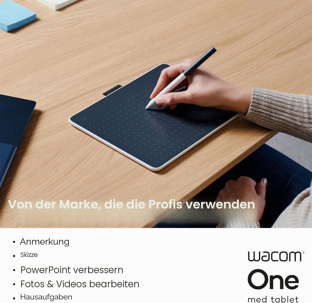 Wacom One M Stifttablett inkl. batterielosem EMR-Stift, Bluetooth-Verbindung, für Windows, Mac, Chro