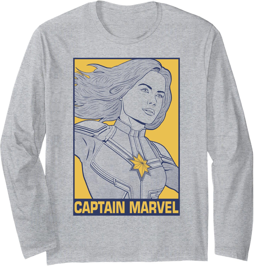 Marvel Avengers: Endgame Captain Marvel Comic Portrait Langarmshirt