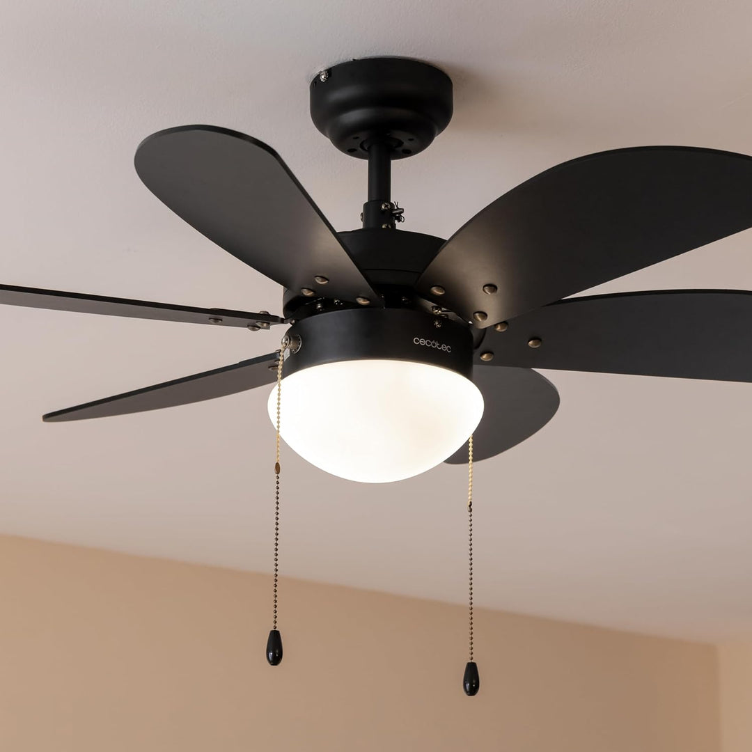 Cecotec Deckenventilator EnergySilence Aero 3600 Vision Full Black, 92 cm | Lampenfassung ohne Leuch