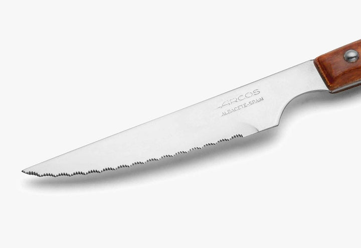 Arcos 372000 Table Messer - Steakmesser Set -KlingeNitrumEdelstahl110mm-HandGriffPack-HolzFarbeBraun