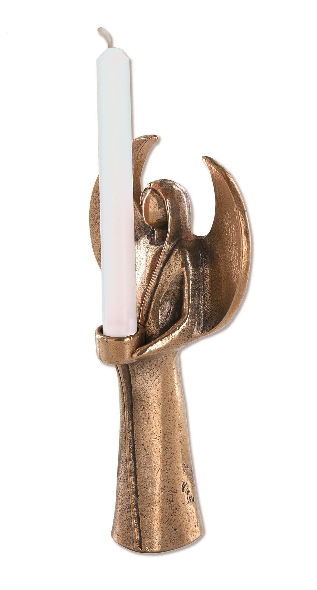 Engel aus Bronze mit Kerze, 8,5 x 15,5 cm
