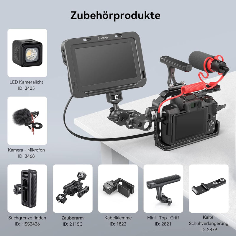 SMALLRIG Cage für Canon M50, M50 II und M5 Movie Making Vlogging Rig mit Integriertem Griff -