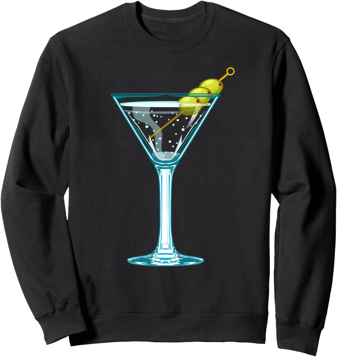 Martini Glas Grüne Oliven Barkeeper Wodka Drink Sweatshirt
