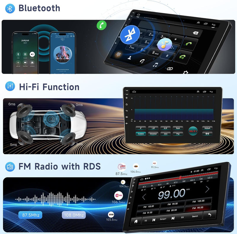 Hodozzy 2G 64G Android Autoradio für Toyota Avensis T27 2008-2015 Radio Carplay Android Auto 9 Zoll