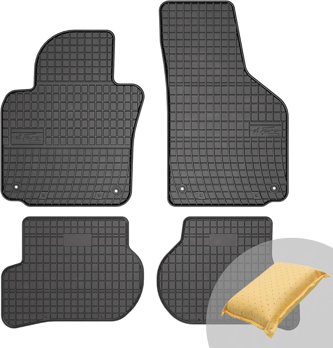 FROGUM EL Toro Gummimatten Ganzjähriges-Set von Autofussmatte Auto Fussmatten für SEAT Leon II, für