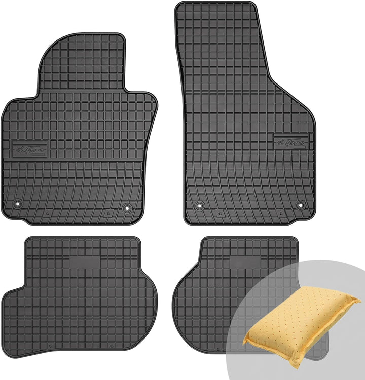 FROGUM EL Toro Gummimatten Ganzjähriges-Set von Autofussmatte Auto Fussmatten für SEAT Leon II, für