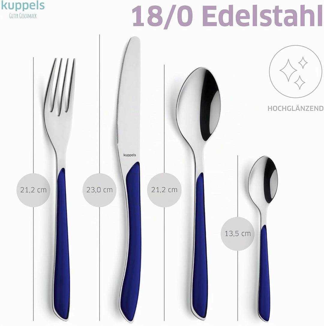 Kuppels Prisma Besteck Set für 6 Personen aus Edelstahl poliert | Besteckset 24-teilig | Hochwertige