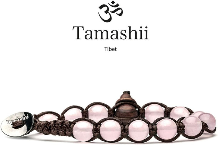 TAMASHII Tibetisches Armband aus rosa Jade BHS900-199 Sterling-Silber, Sterling-Silber
