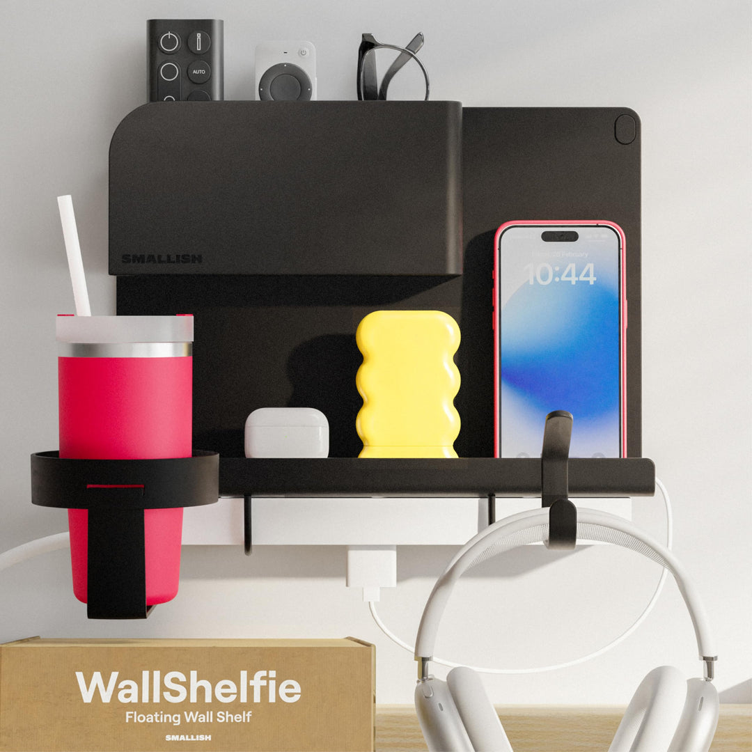 WallShelfie Bettseitiges Nachttischregal für Etagen- & oberes Bett, Studentenwohnheim Essentials, Ho