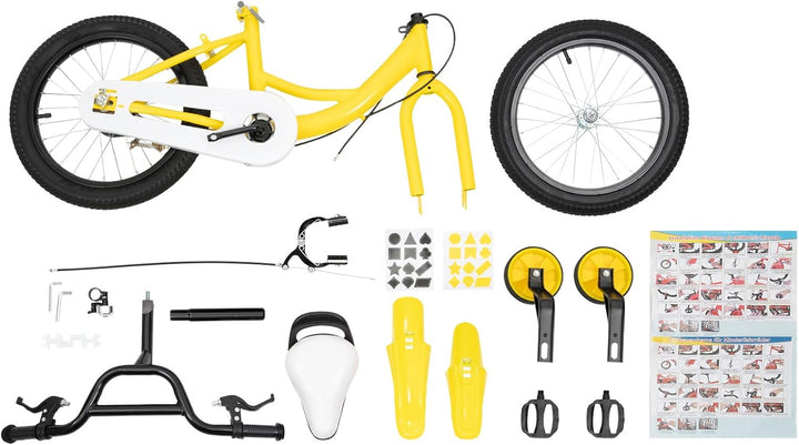 DIFU Kinderfahrrad 16 Zoll Jungen Mädchen Fahrrad ab 4-8 Jahre Kinder Laufrad Jungenfahrrad Mädchenf